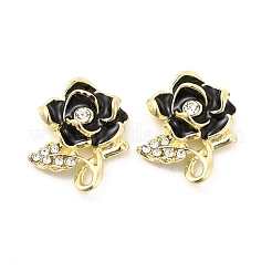 合金エナメルチャーム  クリスタルラインストーン付き  花のチャーム  ミックスカラー  18x15x4.5mm  穴：2x1.5mm&nbsp;PALLOY-E014-05G
