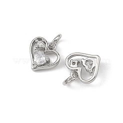 SHEGRACE Valentine's Day Brass Clear Cubic Zirconia Charms&nbsp;XGRQ3P305-595P