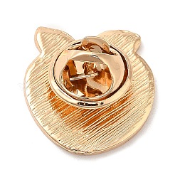 フルーツテーマのエナメルピン  バックパック服用のライトゴールド合金バッジ  桃  18x17.5x2mm&nbsp;JEWB-A013-03B