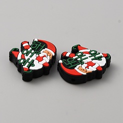 クリスマスシリコーンビーズ  雪だるま  28.5x28.5x7.5mm  穴：2mm&nbsp;LS-SIL-SZC0001-05B