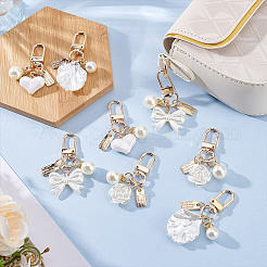 8Pcs 4 Styles ABS Imitation Pendant Decorations&nbsp;HJEW-NB0002-15