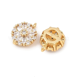 Brass Micro Pave Clear Cubic Zirconia Charms&nbsp;KK-G544-07G-04