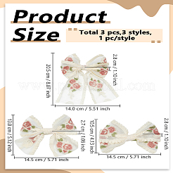 3Pcs 3 Styles Bowknot Polyester Hair Barrettes&nbsp;PHAR-LP0002-41