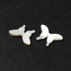 ナチュラルホワイトシェルビーズ  蝶  ホワイトスモーク  13x20x3mm  穴：1mm&nbsp;SHEL-M021-09A
