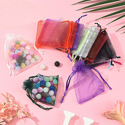 100Pcs Rectangle Organza Drawstring Bags&nbsp;CON-YW0001-87