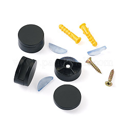 亜鉛合金ガラス固定クランプ付属品  プラスチックプラグ付き  ブラック  29.5x8mm  穴：4.3mm  6個/セット&nbsp;X1-SW-TAC0001-27