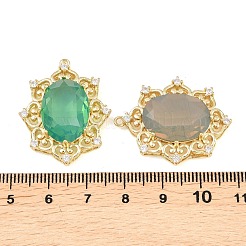 Brass Micro Pave Clear Cubic Zirconia Pendants&nbsp;KK-H257-11G