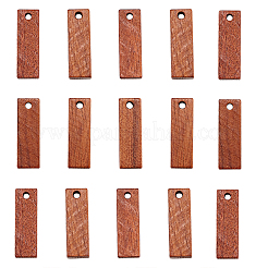 ウォールナットウッドペンダント20個  長方形  サドルブラウン  20x6.5x2.5mm  穴：1.8mm  20個/箱&nbsp;WOOD-CJ0001-25