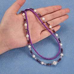 Glass Seed Beaded Necklaces Set&nbsp;NJEW-SW00006-05