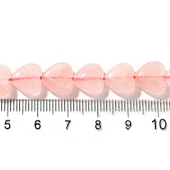 天然石ローズクォーツビーズ連売り  ハート  10.5x10.5~11.5x4.5~5mm  穴：0.7~1mm  約38~40個/連  36.8~42.6cm&nbsp;G-R190-10mm-44