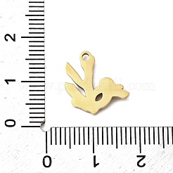 304ステンレススチールエナメルチャーム  イオンプレーティング（ip）  18KGP本金メッキ  サンゴ  14x14x2mm  穴：1.5mm&nbsp;STAS-I336-03G-02