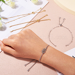 2 Sets 2 Colors 304 Stainless Steel Satellite Chain Bracelet Slider Making&nbsp;MAK-TA0001-22