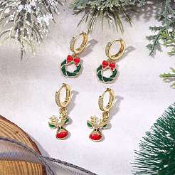 Alloy Enamel Hoop Earrings&nbsp;EJEW-JE06159-02