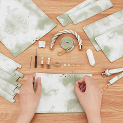 DIY Imitation Leather Sew on Women's Marble Pattern Handbag Making Kits&nbsp;DIY-WH0320-18C