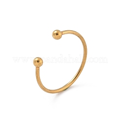 304ステンレススチールカフリング  ゴールドカラー  1.2mm  内径：18mm&nbsp;RJEW-C137-01G
