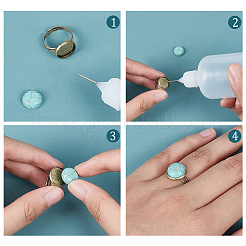 DIY Half Round Adjustable Ring Making Kit&nbsp;DIY-SC0019-85
