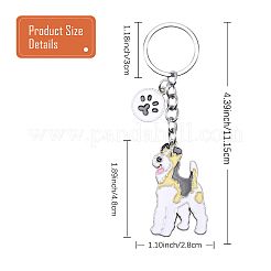 Wewaysmile 犬用キーホルダー 車用キーホルダー ペット用ペンダント キーリング 可愛い犬用キーリング ポータブル メタルキーホルダー ペット愛好家へのギフト 誕生日 子犬テーマ パーティー用品 (テリア)  プラチナ  11.15x3.7cm&nbsp;JX803A