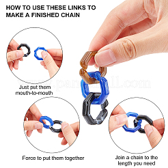 300g 10 Colors Acrylic Linking Rings&nbsp;OACR-PH0001-51