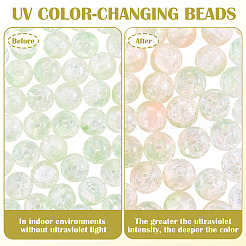100Pcs Crackle Transparent Glass UV Reactive Beads&nbsp;GLAA-TA0004-28C