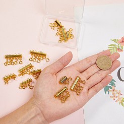 チューブ真鍮磁気スライドロック留め金  スプリングリングの留め金と  ゴールドカラー  12セット /箱&nbsp;AJEW-SZ0001-08G
