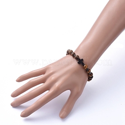 Natural Wood Beads Stretch Bracelets&nbsp;BJEW-JB05231-05