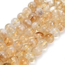 Heated Natural Citrine Beads Strands&nbsp;G-C293-A03-8mm