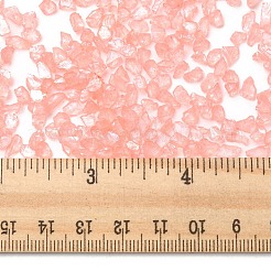 光る砕いたガラス工芸品  不規則なガラスチップ  diyの花瓶フィラー庭の装飾用  鮭色  4.5~11.5x1.5~3x2.5mm&nbsp;GLAA-F124-C04