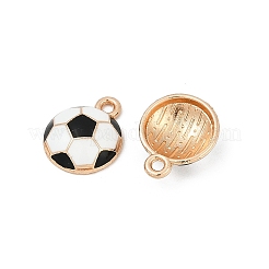 合金エナメルチャーム  スポーツボールチャーム  ライトゴールド  サッカー  15x12x4mm  穴：1.6mm&nbsp;ENAM-V001-01B-KCG