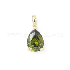 Brass Birthstone Pendants&nbsp;KK-D372-02G