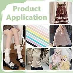 10色のポリアミド伸縮性のあるストレッチレーストリム  人形の服用  裁縫道具  ミックスカラー  1/2インチ（13mm）  2ヤード/カラー&nbsp;OCOR-FG0003-35