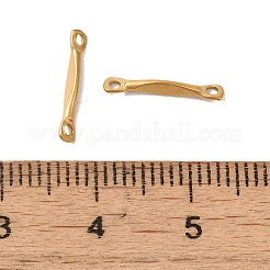 イオンプレーティング（IP）304ステンレススチールコネクタチャーム  フラットバーリンク  18KGP本金メッキ  13x2.5x1mm  穴：1.2mm&nbsp;X-STAS-Q323-10G