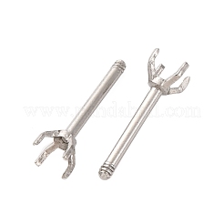 304ステンレススチールスタッドピアス金具  ステンレス鋼色  トレイ：2.5mm  9.5x3mm  ピン：0.8x8mm&nbsp;STAS-B091-02A-02P