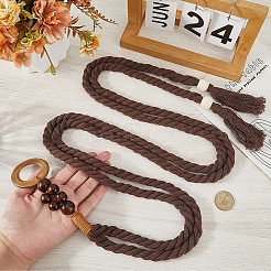 1Pc Handmade Weaving Cotton Tassel Waist Belts for Women Ladies Dress&nbsp;AJEW-CP0010-25B