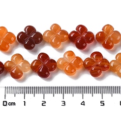 天然石カーネリアンビーズ連売り  花  13~14x13~14x5~5.5mm  穴：1.2mm  約15個/連  7.95''（20.2センチメートル）&nbsp;G-M418-D02-01