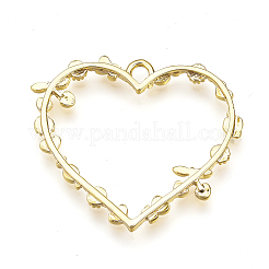 Rack Plating Alloy Open Back Bezel Pendants&nbsp;PALLOY-Q351-67G-FF
