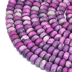 Dyed Natural Map Stone Beads Strands&nbsp;G-P575-A21-6x4mm-03