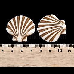 スプレー塗装された不透明アクリルパーツ  模造シェル  貝殻の形のチャーム  31x31x8mm  穴：1.5mm  約260個/500g&nbsp;ACRP-F003-03M