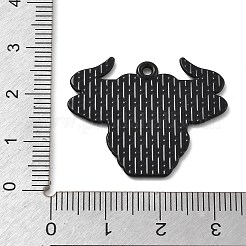 合金ペンダント  エナメル  白黒の獣  25x30.5x1.5mm  穴：1.6mm&nbsp;ENAM-D285-03B-06