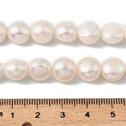 天然養殖淡水パールビーズ連売り  研磨両側  グレード5 A  古いレース  10~11mm  穴：0.6mm  約36~38個/連  13.70