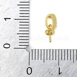 Brass Micro Pave Clear Cubic Zirconia Peg Bails Pendants&nbsp;LS-KK-L219-02G