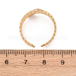 女性用304ステンレススチールカフリング  エナメル  ゴールドカラー  正方形  14.5mm&nbsp;LS-RJEW-D334-02D-G