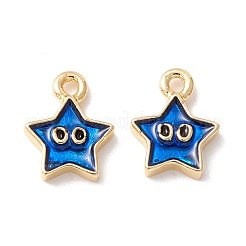 Rack Plating Eco-friendly Brass Enamel Charms&nbsp;KK-D073-01G-05-NR