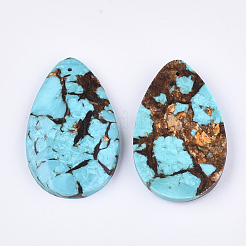 Assembled Natural Bronzite and Synthetic Turquoise Pendants&nbsp;G-S329-076