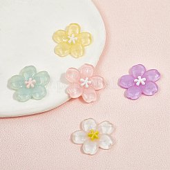 40pcs Sakura Series Opaque Resin Cabochons&nbsp;CRES-SP0001-17
