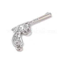 合金ペンダント  ピストルチャーム  プラチナ  29x53x5mm  穴：3mm&nbsp;FIND-M021-23P-02