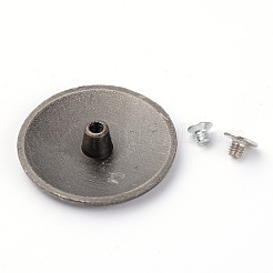合金＆鉄クラフトソリッドスクリューリベット  DIYレザークラフト爪  フラットラウンド  電気泳動黒  30x7mm  穴：2mm  ネジ:5x4mmと7x4.5mm&nbsp;PALLOY-WH0084-23EB