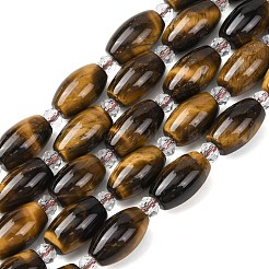 天然石タイガーアイビーズ連売り  ライス  シードビーズで  13x8mm  穴：0.8mm  約23~24個/連  15.35''~15.55''（39~39.5センチメートル）&nbsp;G-G453-C03-8x13mm