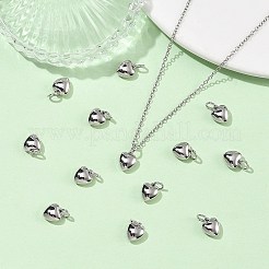 シーグレース真鍮チャーム  ハートチャーム  カドミウムフリーと鉛フリー＆ニッケルフリー  プラチナメッキ  9x8x2mm  穴：3mm&nbsp;XGRQ4N138-730P