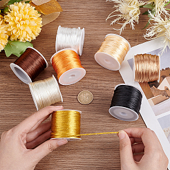 8 Rolls 8 Colors Nylon Rattail Satin Cord&nbsp;NWIR-PH0002-03