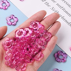透明なアクリルビーズフレーム  花  カメリア  19x20x3.5mm  穴：1.6mm  内径：6.5mm  約632個/500g&nbsp;TACR-S154-29B-82